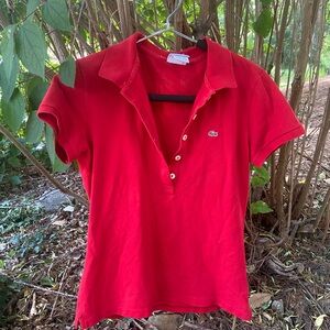 Vintage Lacoste Women's  Red polo
